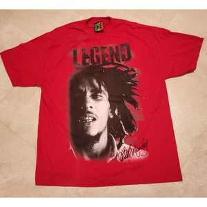 VTG Y2K Bob Marley‎ Legend Mens Size XL Mega Print AOP Music Band T Shirt